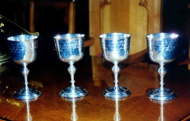Small silver communion cups