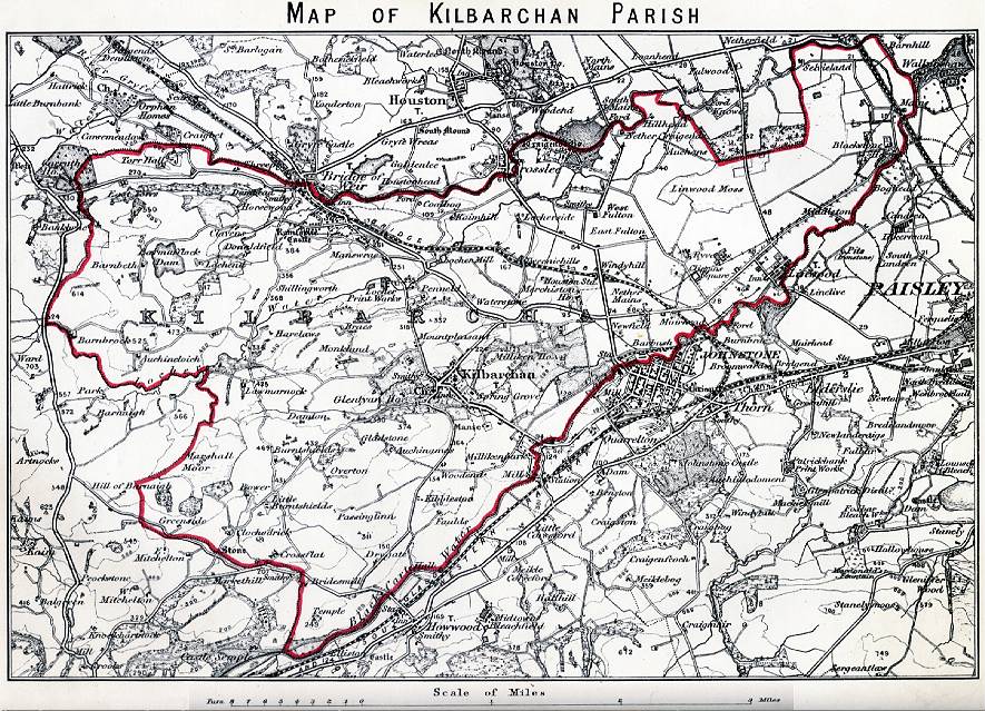 map of Kilbarchan parish